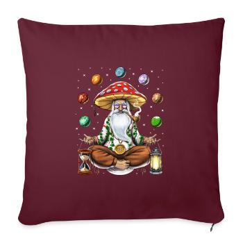 Méditation Psychédélique aux Champignons - Housse de coussin décorative 45 x 45 cm - bordeaux - Devant