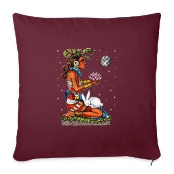 Déesse maya Ixchel - Housse de coussin décorative 45 x 45 cm - bordeaux - Devant