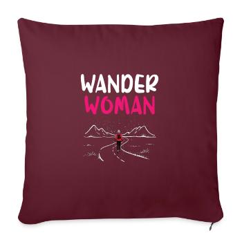 Femme randonneuse Alpenherz Berge Gebirge Wandern Herz - Housse de coussin décorative 45 x 45 cm - bordeaux - Devant