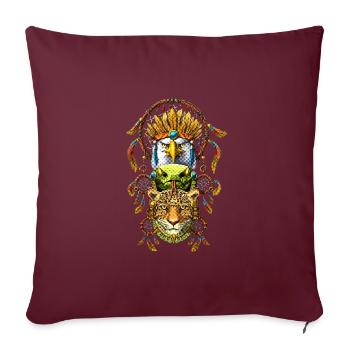 Attrape-rêves aztèque - Housse de coussin décorative 45 x 45 cm - bordeaux - Devant