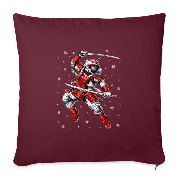 Guerrier samouraï astronaute - Housse de coussin décorative 45 x 45 cm - bordeaux - Devant