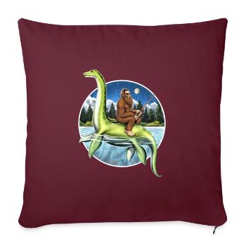 Bigfoot Loch Ness Monster Angeln - Sofakissenbezug 45 x 45 cm - Burgunderrot - Vorne