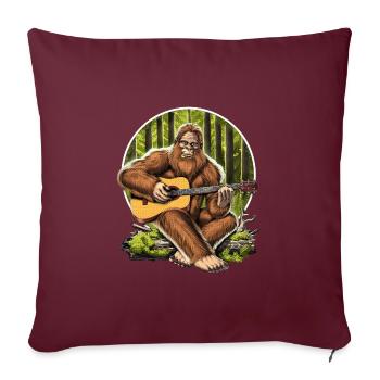 Bigfoot jouant de la guitare acoustique - Housse de coussin décorative 45 x 45 cm - bordeaux - Devant