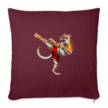 Tiger Muay Thai Combattant - Housse de coussin décorative 45 x 45 cm - bordeaux - Devant