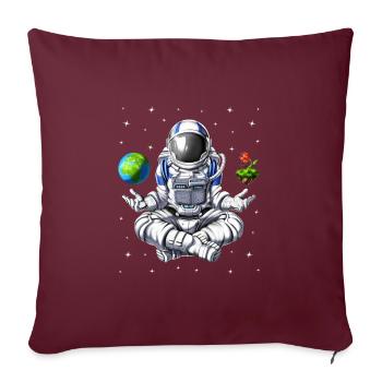 Méditation d’astronaute de l’espace - Housse de coussin décorative 45 x 45 cm - bordeaux - Devant