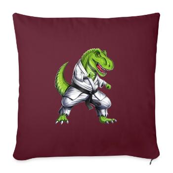 Karaté Dinosaure T-Rex - Housse de coussin décorative 45 x 45 cm - bordeaux - Devant
