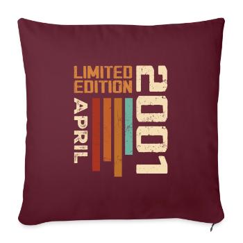 Né En Avril 2001 Cadeau D'anniversaire 2001 Retro - Housse de coussin décorative 45 x 45 cm - bordeaux - Devant