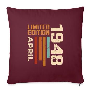 Né En Avril 1948 Cadeau D'anniversaire 1948 Retro - Housse de coussin décorative 45 x 45 cm - bordeaux - Devant