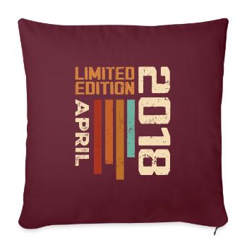 Né En Avril 2018 Cadeau D'anniversaire 2018 Retro - Housse de coussin décorative 45 x 45 cm - bordeaux - Devant