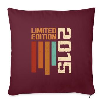 Jahrgang 2015 Geburtstagsgeschenk 2015 Retro 2015 - Sofakissenbezug 45 x 45 cm - Burgunderrot - Vorne