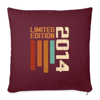 Vintage 2014 Cadeau d’anniversaire 2014 Retro 2014 - Housse de coussin décorative 45 x 45 cm - bordeaux - Devant