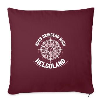 Helgoland Heligoland Nordseeurlaub - Sofakissenbezug 45 x 45 cm - Burgunderrot - Vorne
