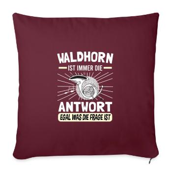 Waldhorn Hornspieler Waldhorn-Spieler - Sofakissenbezug 45 x 45 cm - Burgunderrot - Vorne