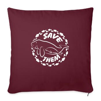 Sauvez les lamantins les dugongs - Housse de coussin décorative 45 x 45 cm - bordeaux - Devant