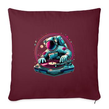 Astronaut DJ Planets DJing im Weltraum - Sofakissenbezug 45 x 45 cm - Burgunderrot - Vorne