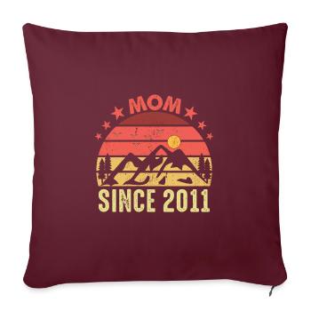 Maman DePuis 2011 Femmes Rétro Vintage Cool Mères - Housse de coussin décorative 45 x 45 cm - bordeaux - Devant