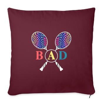 raquette de badminton crossminton - Housse de coussin décorative 45 x 45 cm - bordeaux - Devant