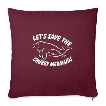 Sauvez les lamantins les dugongs - Housse de coussin décorative 45 x 45 cm - bordeaux - Devant