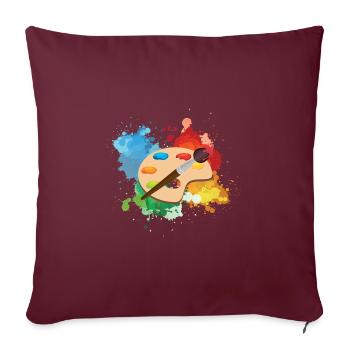 Artiste peinture palette Arts artisanat peintre cadeau - Housse de coussin décorative 45 x 45 cm - bordeaux - Devant