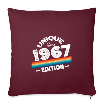 Unique depuis 1967 Edition Anniversaire Millésime 1967 - Housse de coussin décorative 45 x 45 cm - bordeaux - Devant