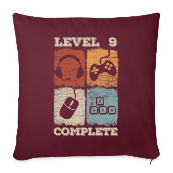 Jeu complet de niveau 9ème anniversaire - Housse de coussin décorative 45 x 45 cm - bordeaux - Devant