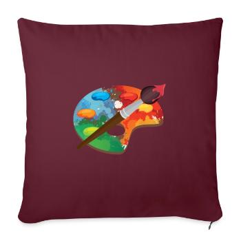Artiste peinture palette Arts artisanat peintre cadeau - Housse de coussin décorative 45 x 45 cm - bordeaux - Devant