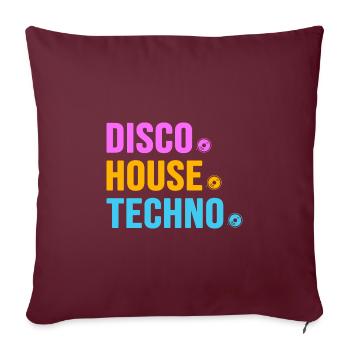 Disco House Techno ballern hard Bass Rave - Sofakissenbezug 45 x 45 cm - Burgunderrot - Vorne