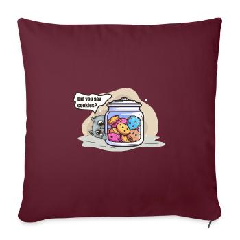 Chat et biscuits : un duo parfait - Housse de coussin décorative 45 x 45 cm - bordeaux - Devant