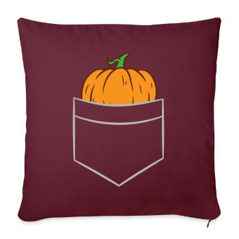 Kürbis - In Brusttasche / Hemdtasche - Sofakissenbezug 45 x 45 cm - Burgunderrot - Vorne
