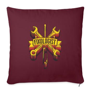 Fixologue - Artisan Humour - Housse de coussin décorative 45 x 45 cm - bordeaux - Devant