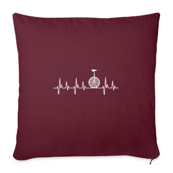 einrad mädchen geschenkidee monocycle herzschlag - Housse de coussin décorative 45 x 45 cm - bordeaux - Devant