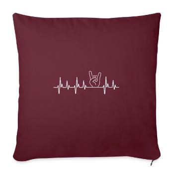 Music Festival Shirt Rock Heavy Metal Signe Noir - Housse de coussin décorative 45 x 45 cm - bordeaux - Devant
