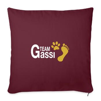Team Gassi - Ich und mein Hund - Sofakissenbezug 45 x 45 cm - Burgunderrot - Vorne