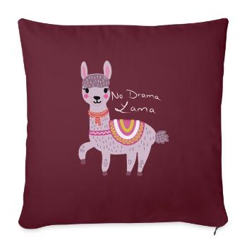 Pas de drame Lama - Housse de coussin décorative 45 x 45 cm - bordeaux - Devant