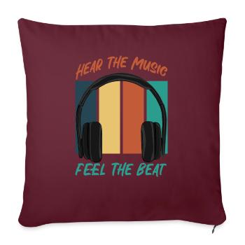 Écoutez la musique - Housse de coussin décorative 45 x 45 cm - bordeaux - Devant