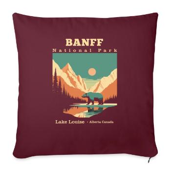 Vintage Retro Canadian Banff National Park - Sofakissenbezug 45 x 45 cm - Burgunderrot - Vorne
