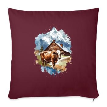 Zermatt, Matterhorn, Matterhorn, Wanderer - Sofakissenbezug 45 x 45 cm - Burgunderrot - Vorne