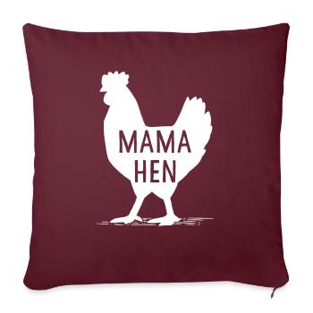 Drôle de fête des mères maman poule poulet cadeau maman ferme - Housse de coussin décorative 45 x 45 cm - bordeaux - Devant