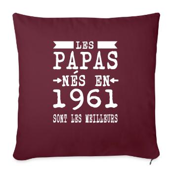 Les Papas nés en sont meilleurs - Housse de coussin décorative 45 x 45 cm - bordeaux - Devant