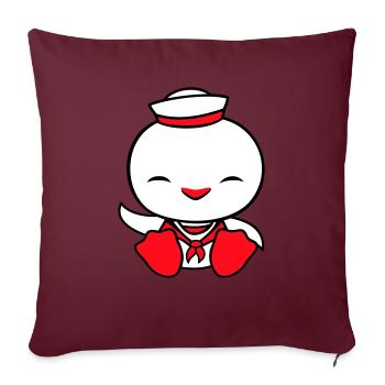 Canard marin marin marin chapeau de marin ondulant joyeusement - Housse de coussin décorative 45 x 45 cm - bordeaux - Devant