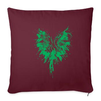 Phénix vert - Housse de coussin décorative 45 x 45 cm - bordeaux - Devant