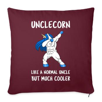 Onkelkorn IV - Awesome Onkel Einhorn - Sofakissenbezug 45 x 45 cm - Burgunderrot - Vorne