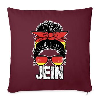 Fantastische deutsche Frau Messy Bun Eine - Sofakissenbezug 45 x 45 cm - Burgunderrot - Vorne