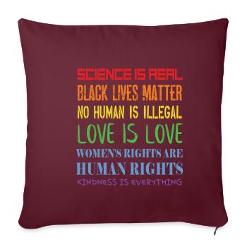 Questions politiques - Droits de l'homme - Démocratie - Housse de coussin décorative 45 x 45 cm - bordeaux - Devant