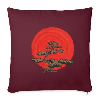 Bonsai Tree Enso Circle Buddhism Zen Design - Sofa pillowcase 17,3'' x 17,3'' (45 x 45 cm) - burgundy - Front