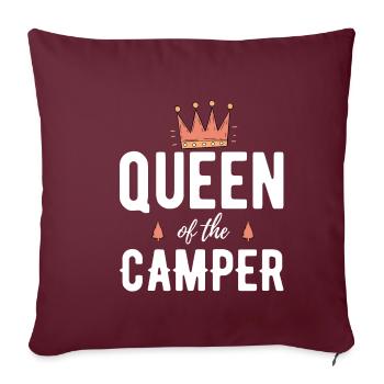 Queen Of The Camper - Women's Camping Design - Sofa pillowcase 17,3'' x 17,3'' (45 x 45 cm) - burgundy - Front