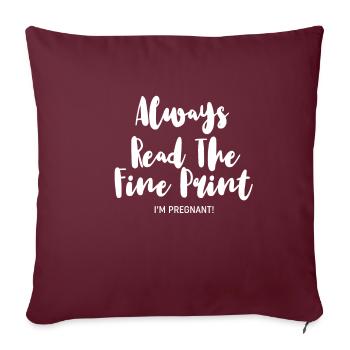 Funny pregnancy announcement saying design - Sofa pillowcase 17,3'' x 17,3'' (45 x 45 cm) - burgundy - Front