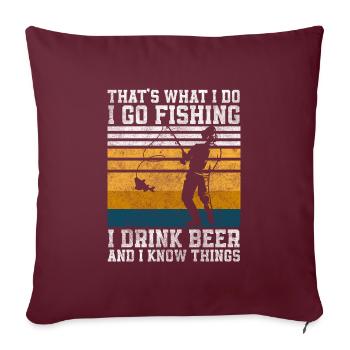 Pêcheur à la ligne Pêcheur Loisir Carpe - Housse de coussin décorative 45 x 45 cm - bordeaux - Devant