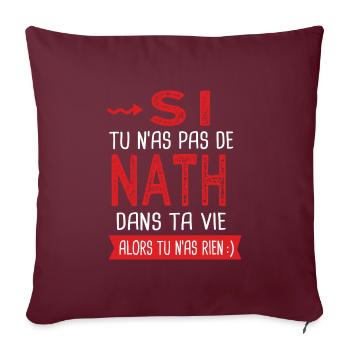 Nath dans ta vie Humour Nathalie Nathan - Housse de coussin décorative 45 x 45 cm - bordeaux - Devant
