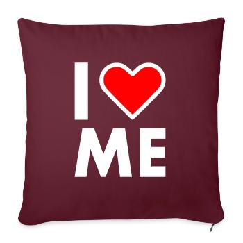 I love me - Housse de coussin décorative 45 x 45 cm - bordeaux - Devant